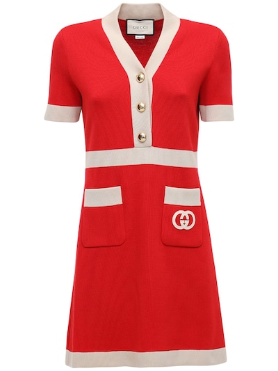 gucci red knit dress