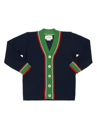 Gucci - Wool cardigan w/ web detail 