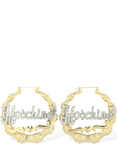 moschino logo earrings