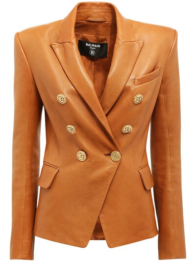 balmain camel blazer