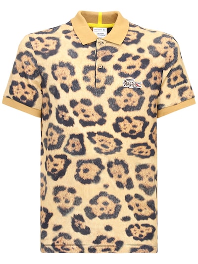lacoste animal print polo