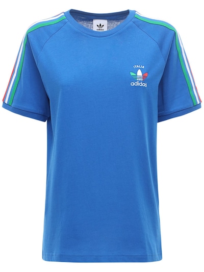 Adidas Originals - 3-stripes italy t-shirt - Blue | Luisaviaroma