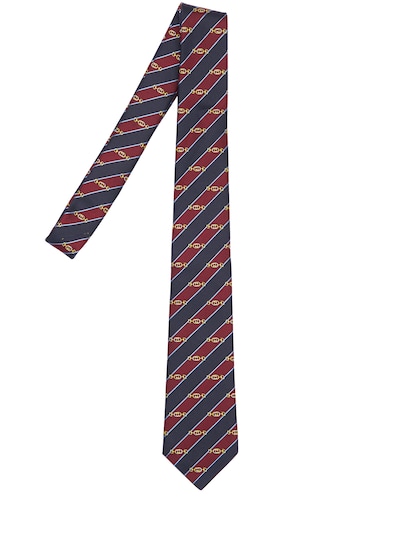 Luisaviaroma Men Accessories Ties Neckties 7cm Gg Logo Silk Tie 