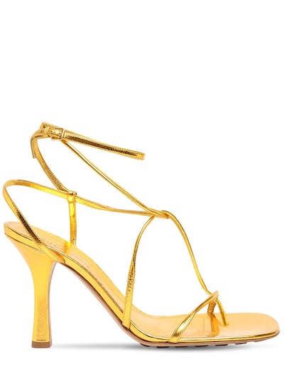 Bottega Veneta - 90mm bv line leather thong sandals - Gold | Luisaviaroma