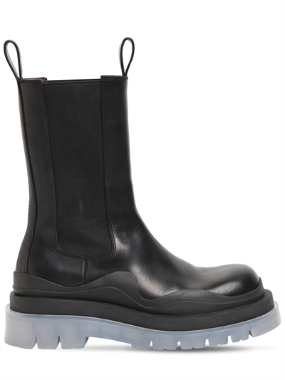 Bottega Veneta - Stivaletti beatles tire in pelle 55mm - Black/Transp |  Luisaviaroma