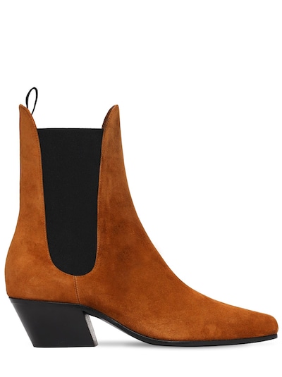 khaite saratoga suede ankle boots