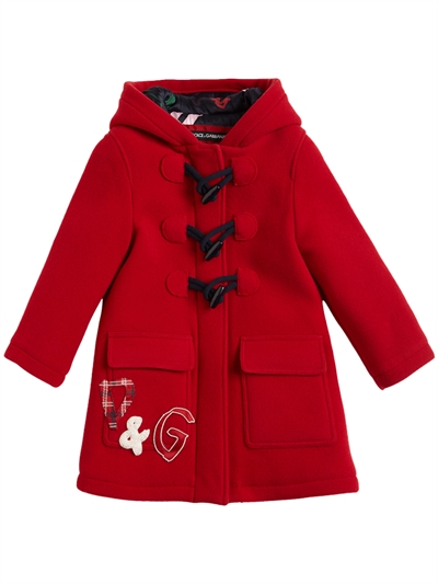 hooded wool toggle coat