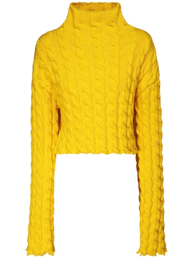 Balenciaga - Crop knit cable sweater 