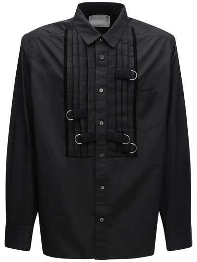 Sacai - Cotton poplin shirt w/ metal d 