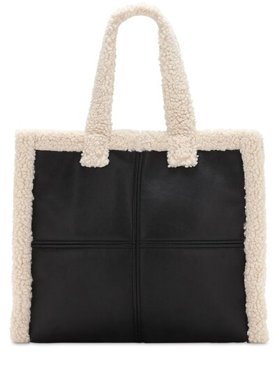 shearling tote bag