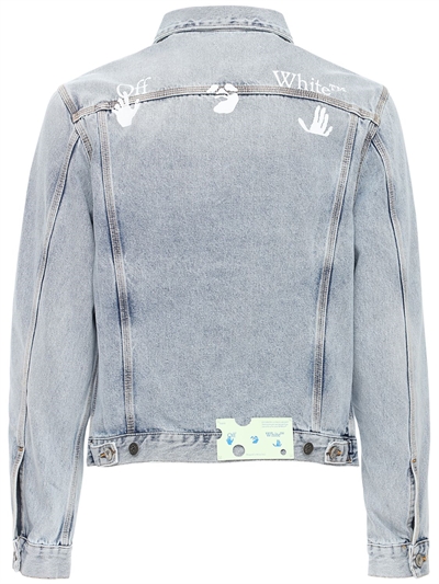 Off-White - Logo slim cotton denim jacket - Blue | Luisaviaroma