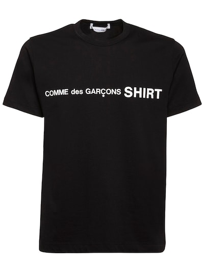 Comme Des Garçons Shirt - Logo print cotton crewneck t-shirt ...