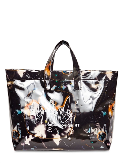 comme des garcons pvc tote bag black