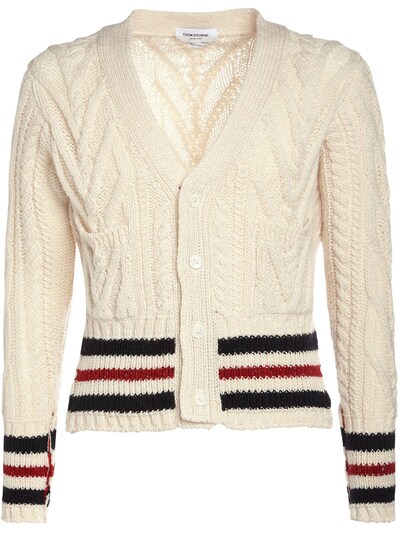 thom browne aran cable cardigan