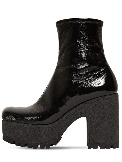 miu miu patent leather ankle boots