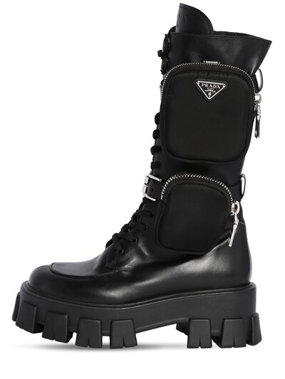 prada black combat boots
