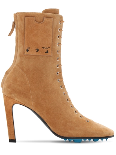 off white suede booties