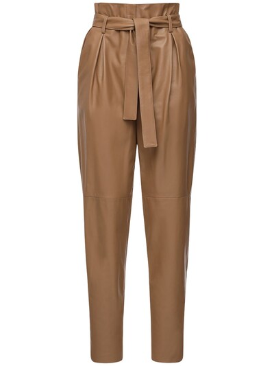 camel leather pants