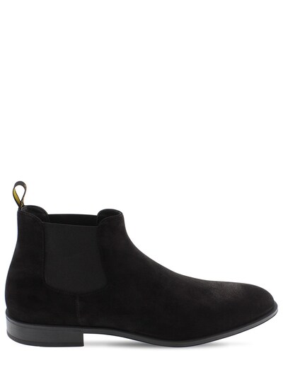 suede chelsea boots black