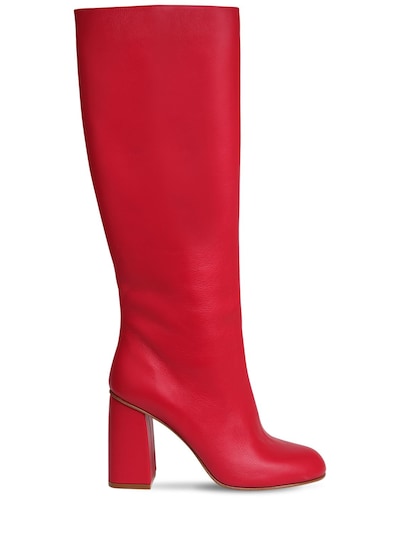 Red Valentino - 90mm leather tall boots 