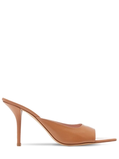 cognac leather mules