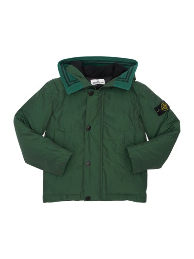 Stone Island - Hooded nylon down jacket - Military Green | Luisaviaroma