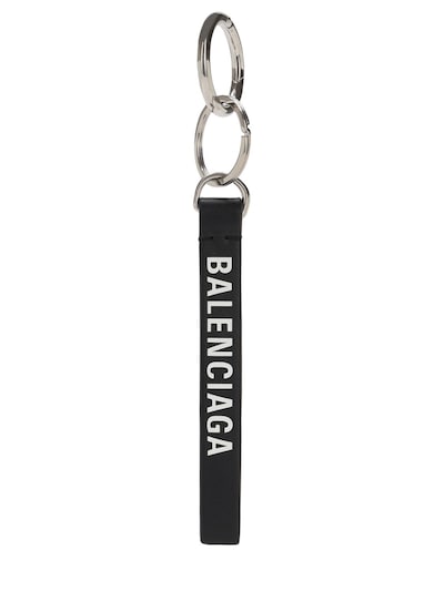Balenciaga - Logo print leather key 