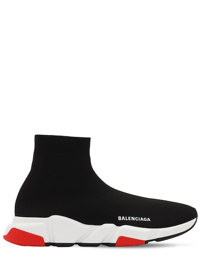 Balenciaga - Speed knit sport sneakers - Black/Red/White | Luisaviaroma