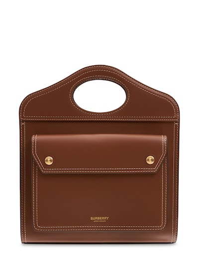 - Mini pocket leather tote bag - Brown | Luisaviaroma