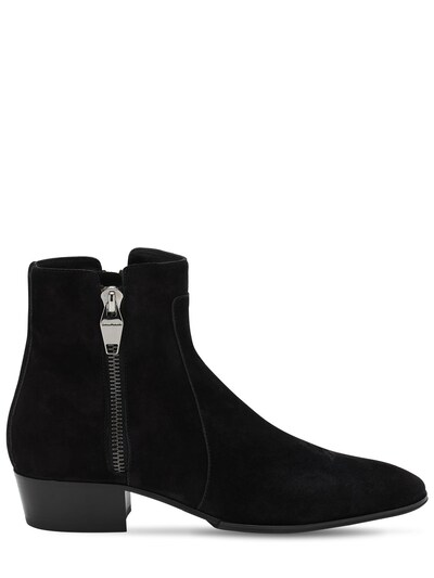 balmain black suede boots