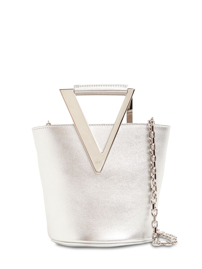 silver bucket bag