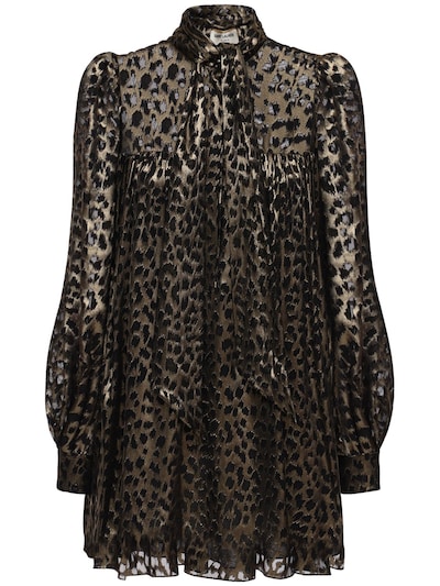 saint laurent leopard dress