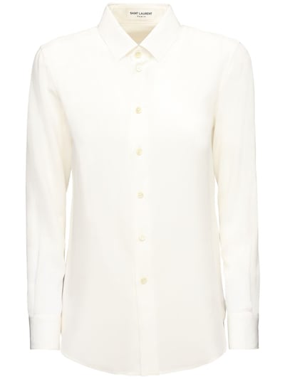 Silk crepe de chine shirt - Saint Laurent - Women | Luisaviaroma