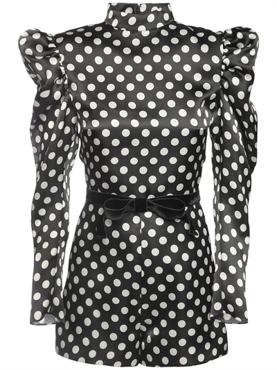 Giuseppe Di Morabito Polka Dots Silk Organza Mini Jumpsuit Black White Luisaviaroma