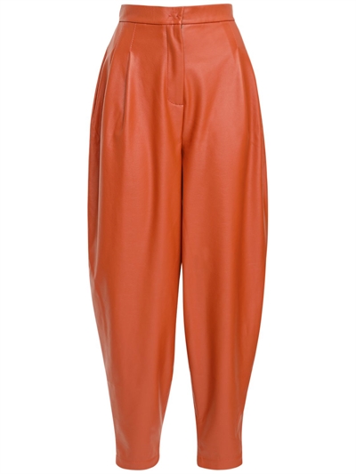 orange leather pants