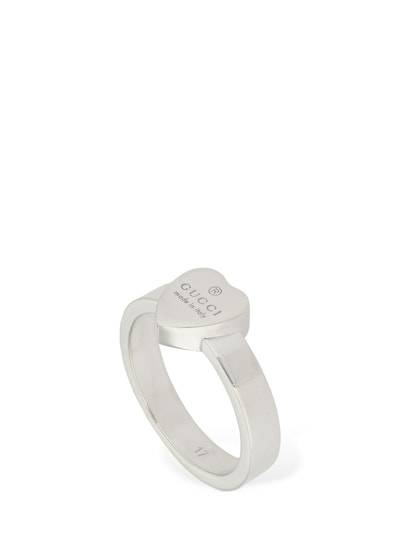 Gucci - Logo heart ring - Silver | Luisaviaroma