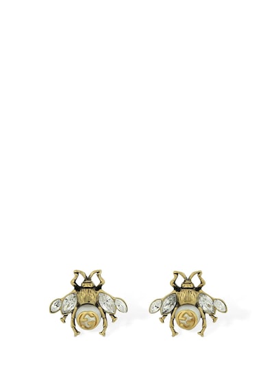 gucci bee earrings with crystals