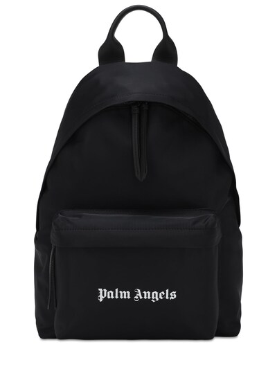 Palm Angels - Logo print nylon backpack - | Luisaviaroma