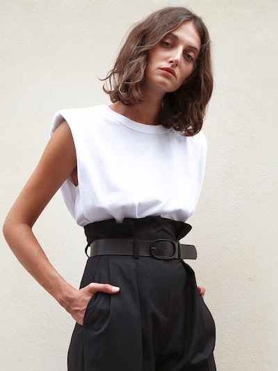Eva cotton t-shirt w/ padded shoulders - The Frankie Shop - Women ...