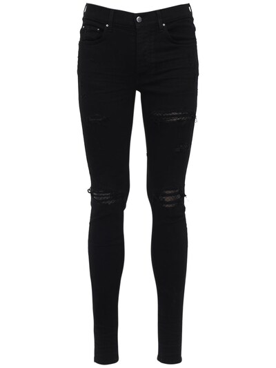 amiri jeans leather patch