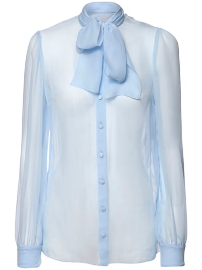 light blue chiffon top