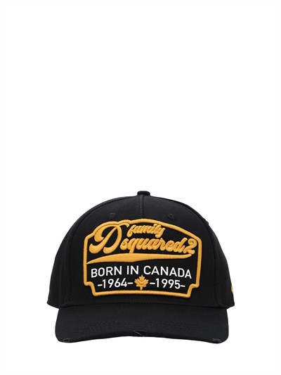 Dsquared2 - Cappello baseball in gabardina di cotone - Nero | Luisaviaroma