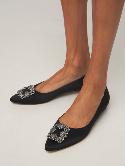 10mm hangisi silk satin flats - Manolo Blahnik - Women | Luisaviaroma