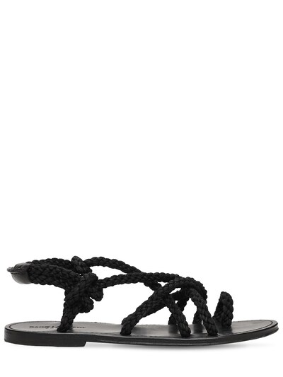 black rope sandals
