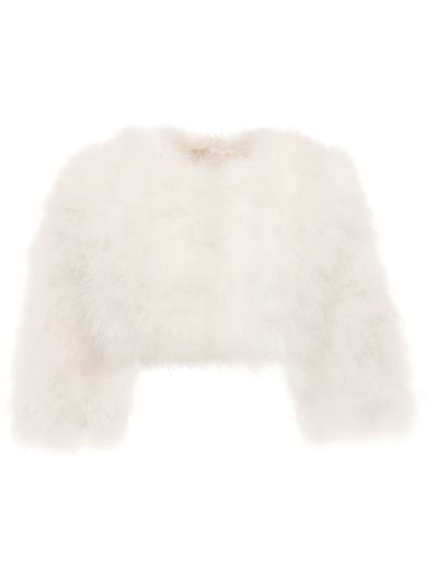 feather cropped jacket