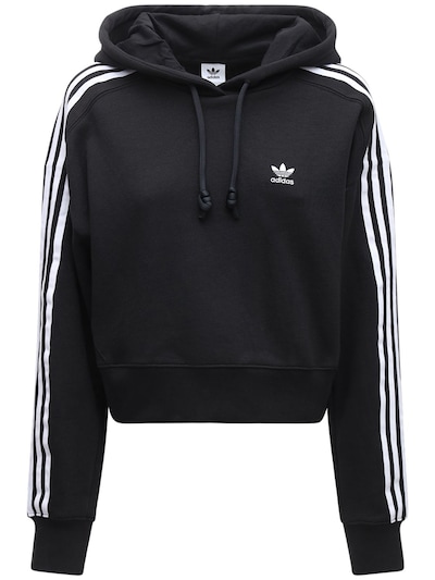 Adidas Originals - Logo cropped hoodie - Black | Luisaviaroma