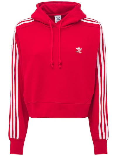 adidas red cropped hoodie