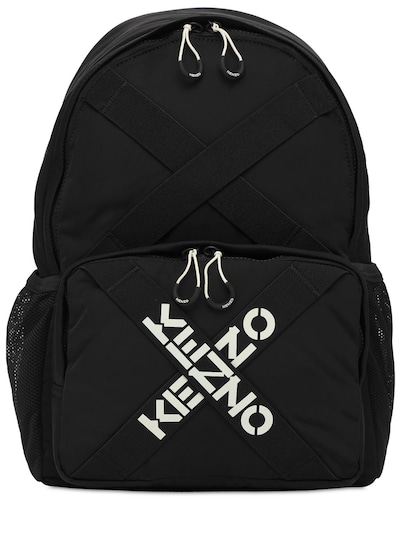 black embroidered backpack