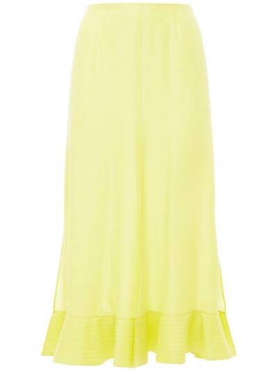 Rochas - Habutai flared silk midi skirt - Light Yellow | Luisaviaroma