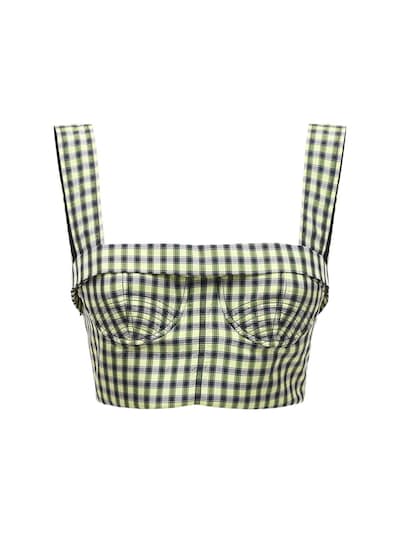 yellow gingham crop top